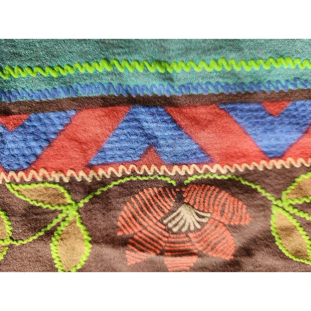 Gideon Oberson Multicolor Sarong Tie Wrap Skirt Cover Up 100% Silk Sz 44 /US 12 - Picture 9 of 9